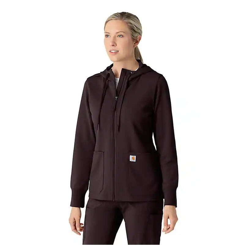 Carhartt Women's Full Zip Waffle Scrub Hoodie