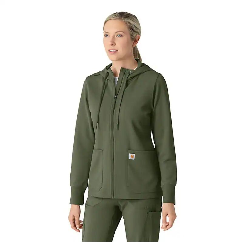 Carhartt Women's Full Zip Waffle Scrub Hoodie