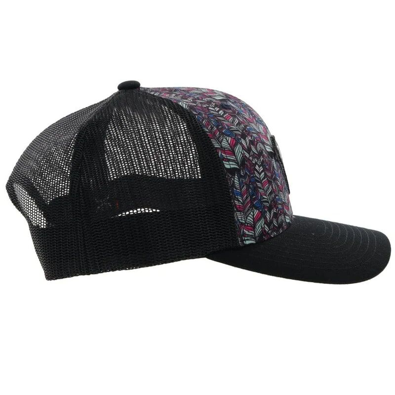 Hooey Women's Rope Like A Girl Feather Pattern Hat in Purple/Black