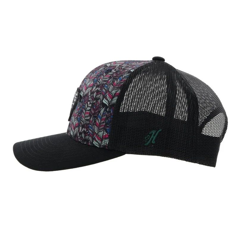 Hooey Women's Rope Like A Girl Feather Pattern Hat in Purple/Black