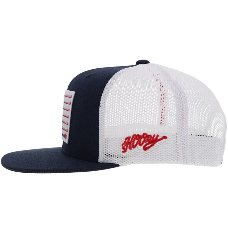 Hooey Men's Liberty Roper Flag Patch Hat in Navy/White