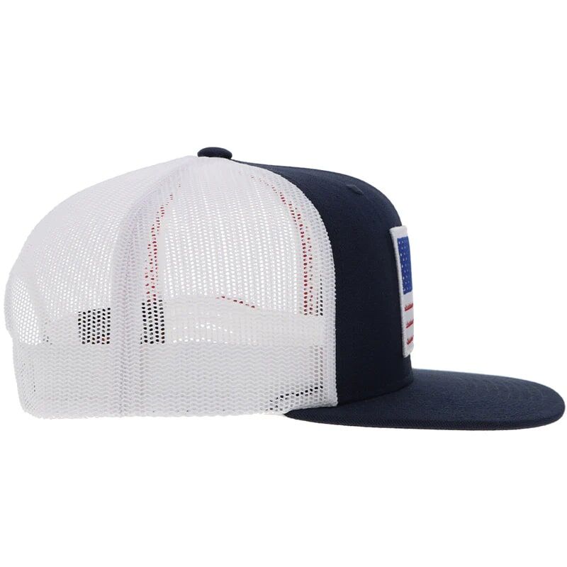 Hooey Men's Liberty Roper Flag Patch Hat in Navy/White