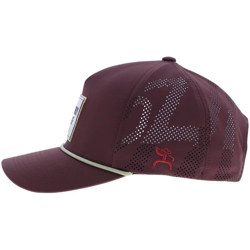 Hooey Men's Cowboy Golf Square Patch Hat in Maroon