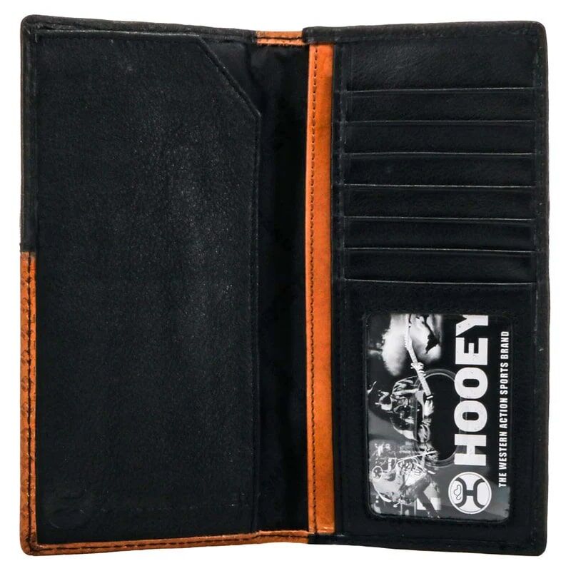 Hooey Men's Hands Up Basket Weave Rodeo Hooey Wallet in Brown
