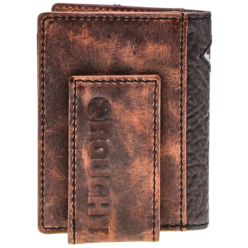 Hooey Men's Tahonta Patchwork Bifold Money Clip Wallet in Brown