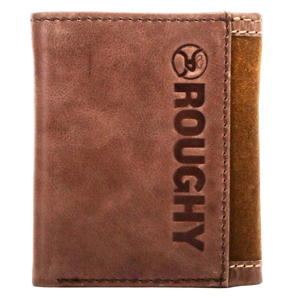 Hooey Men's Roughy Classic Roughout Trifold Wallet in Brown
