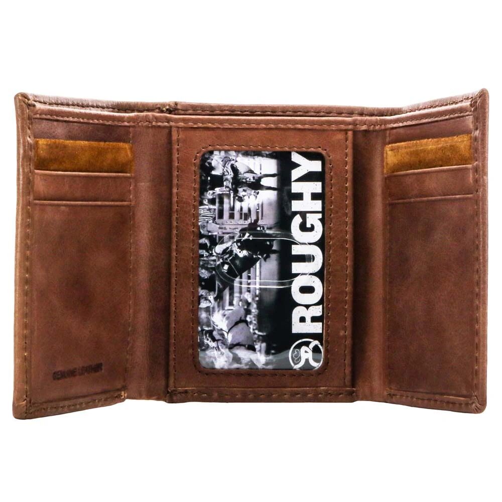 Hooey Men's Roughy Classic Roughout Trifold Wallet in Brown