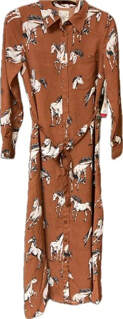 Cotton & Rye Women's Horse Print Belt Tie Dress