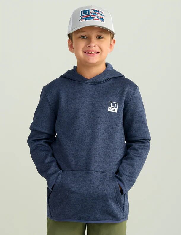 Huk Kids' Trophy Flag Trucker Hat in Harbor Mist