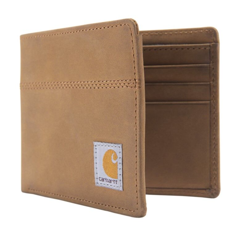 Carhartt Men's Saddle Leather Bifold Wallet in Brown