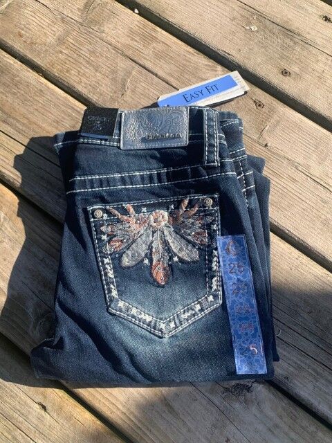 Grace In LA Women's Dragonfly Jeans