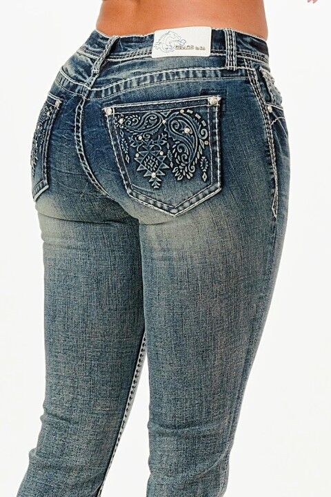 Grace In LA Girl's Paisley Embellished Rhinestone Jean