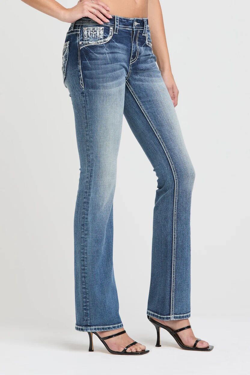 Grace In LA Girl's Embroidery Bootcut Jean
