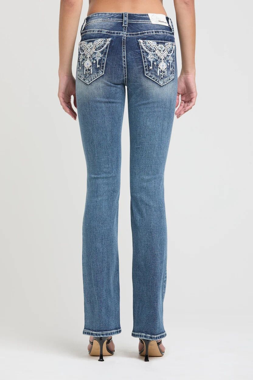 Grace In LA Girl's Embroidery Bootcut Jean