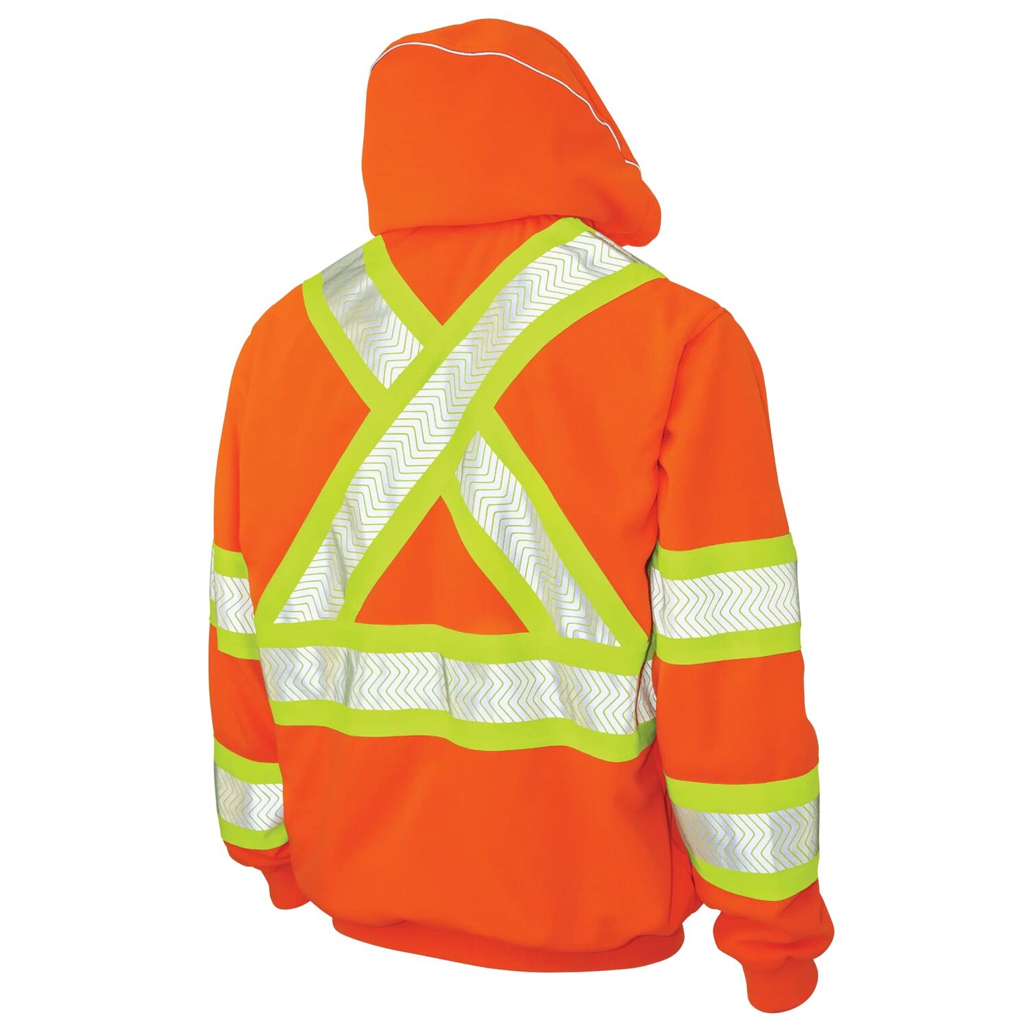 Tough Duck Men's Thermal Lined Safety Hoodie in Fluorescent Green