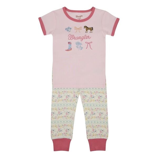 Wrangler Girl's Toddler Bow Floral Pajama Set