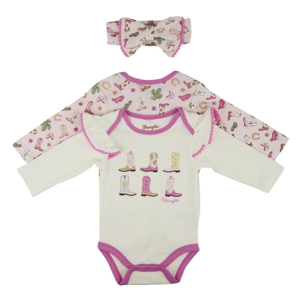 Wrangler Girl's Infant Cowgirl Boots Bodysuit