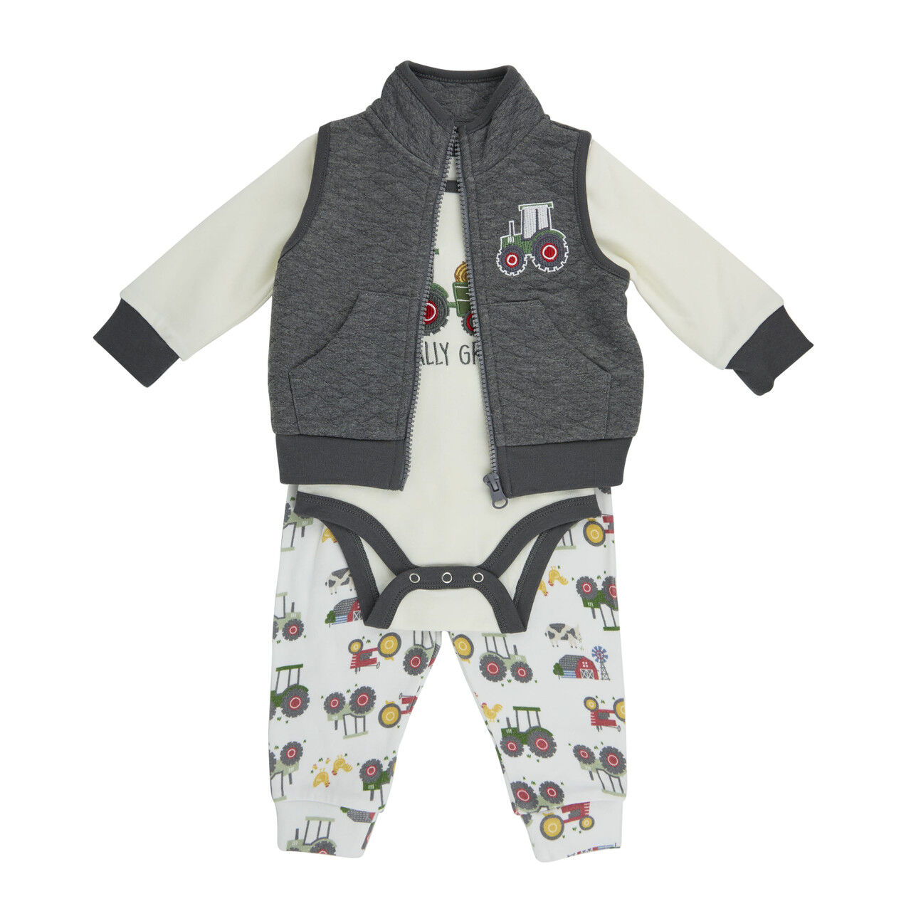 Wrangler Infant Boy's Tractor Vest Set