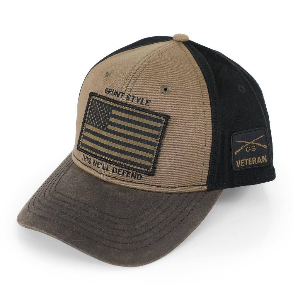Grunt Style Men's Veteran Flag Hat in Brown