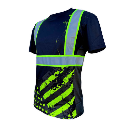 SafetyShirtz Men's SS360° Stealth American Grit Type O UPF 40 Reflective Safety Shirt in Black