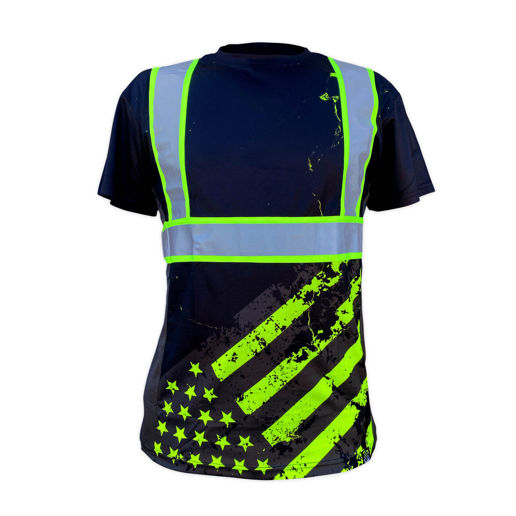 SafetyShirtz Men's SS360° Stealth American Grit Type O UPF 40 Reflective Safety Shirt in Black