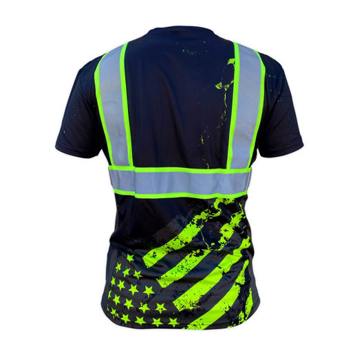SafetyShirtz Men's SS360° Stealth American Grit Type O UPF 40 Reflective Safety Shirt in Black