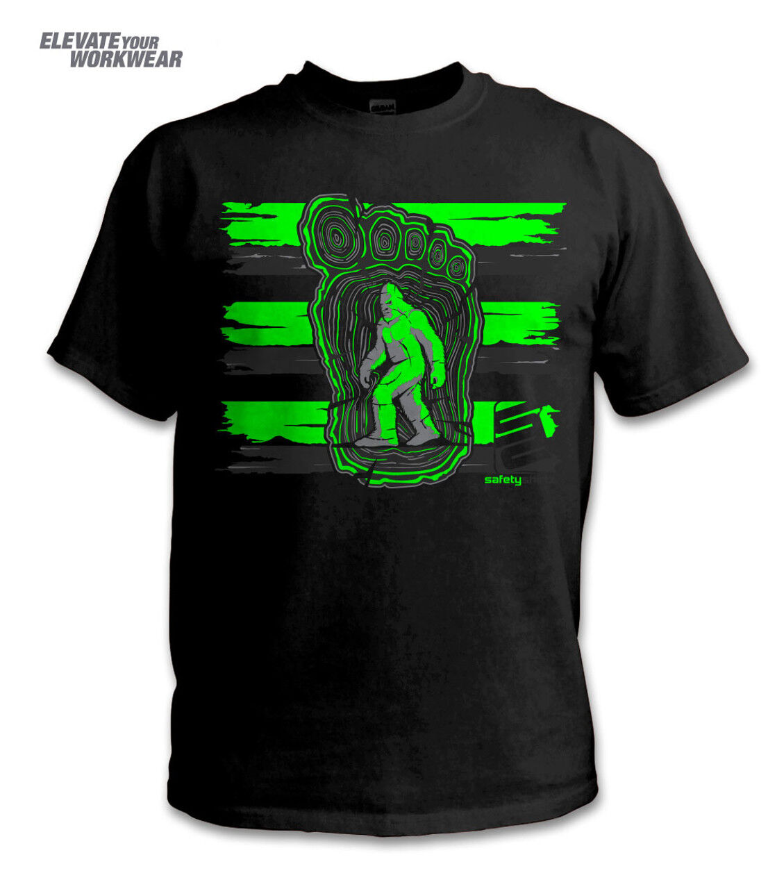 SafetyShirtz Men's Bigfoot Hi-Vis Safety Stripe T-Shirt