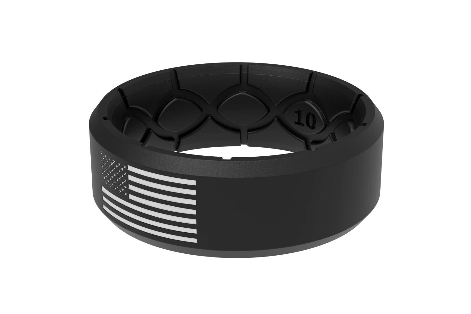 Groove Life Edge Hero America Black & White Flag Ring, Size 12