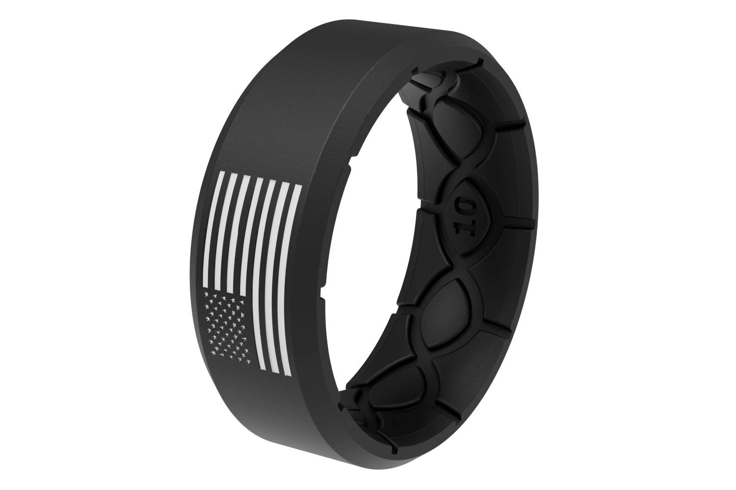 Groove Life Edge Hero America Black & White Flag Ring, Size 12