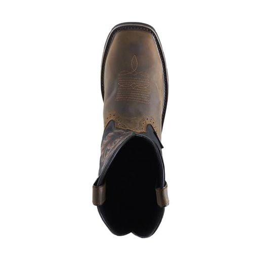 Wolverine Men's Rancher Waterproof Steel Toe Wellington Boot in Black/Brown