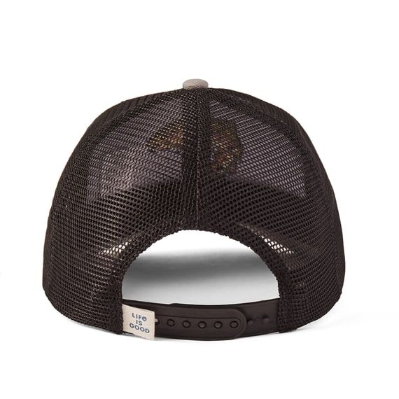 Life Is Good Men's Rainbow Trout Trucker Hat in Slate Grey