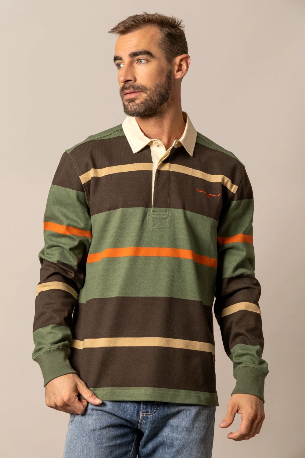 Kimes Ranch Men's Bulldog Rugby Long Sleeve Shirt