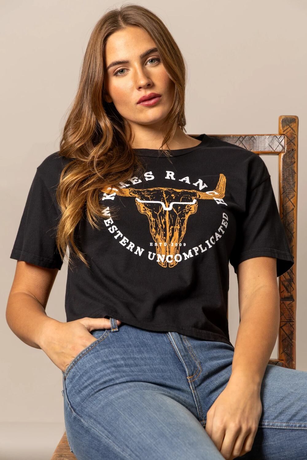Kimes Ranch Women's Bison Skull T-Shirt
