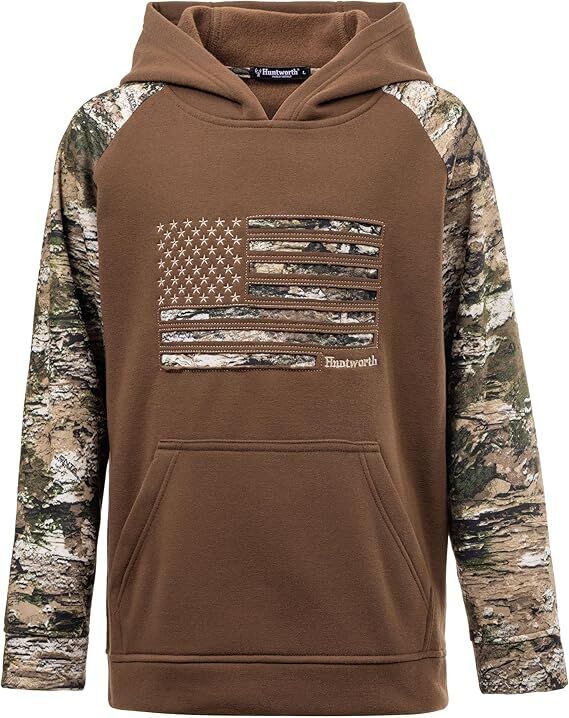 Huntworth Youth Knit Jersey Hoodie Horizontal Camo Flag
