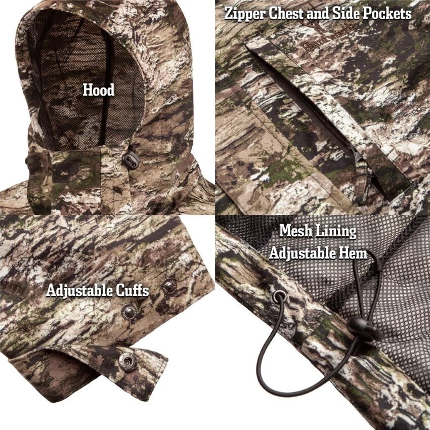 Huntworth Men's Winsted Lightweight Waterproof  Tricot Hunting Rain Jacket