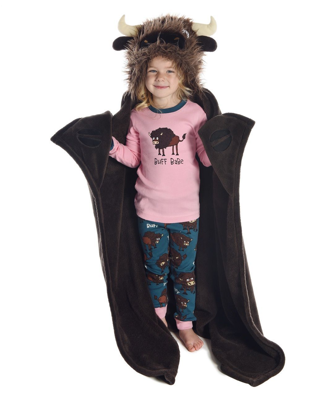 LazyOne Buffalo Kid's Hooded Blanket