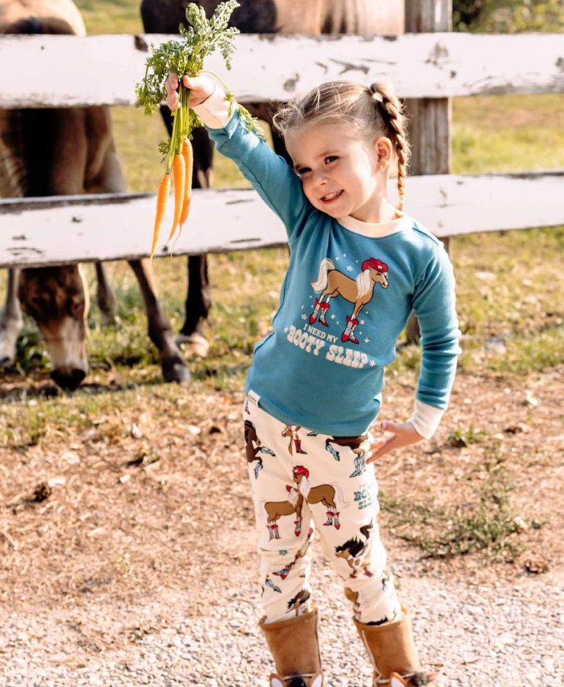 LazyOne Kids' Booty Sleep Horse Long Sleeve PJ's