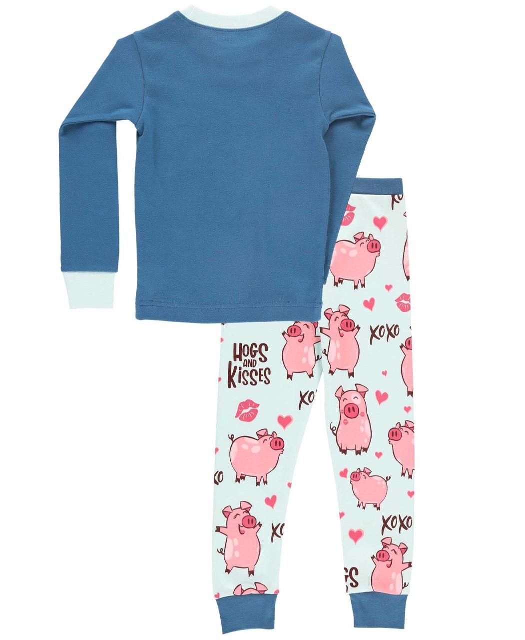 LazyOne Kids' Hogs & Kisses Long Sleeve PJ's