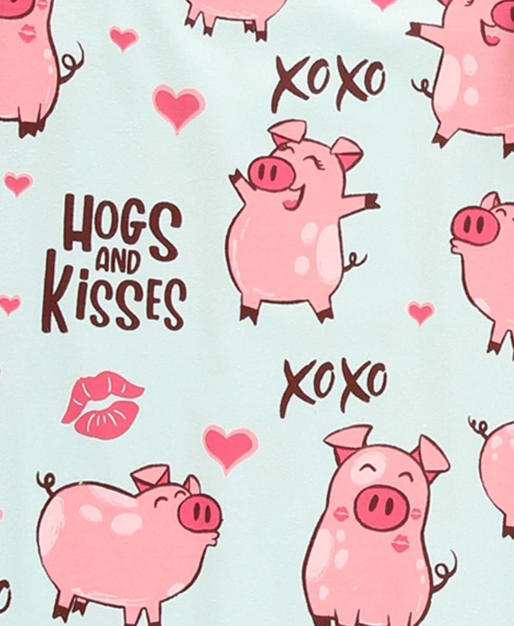 LazyOne Kids' Hogs & Kisses Long Sleeve PJ's