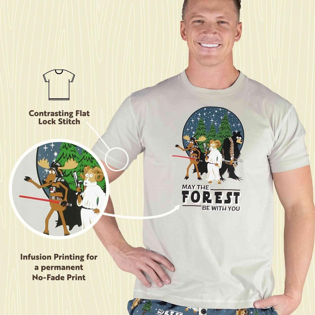LazyOne Men's May the Forest Be With You PJ Tee