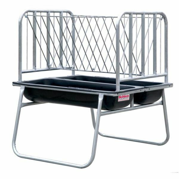 Behlen Country Black Galvanized Equine Ace Horse Feeder, 70-In x 68-In