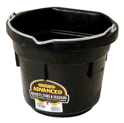 Little Giant Flat Back Rubber Bucket - 8 qt