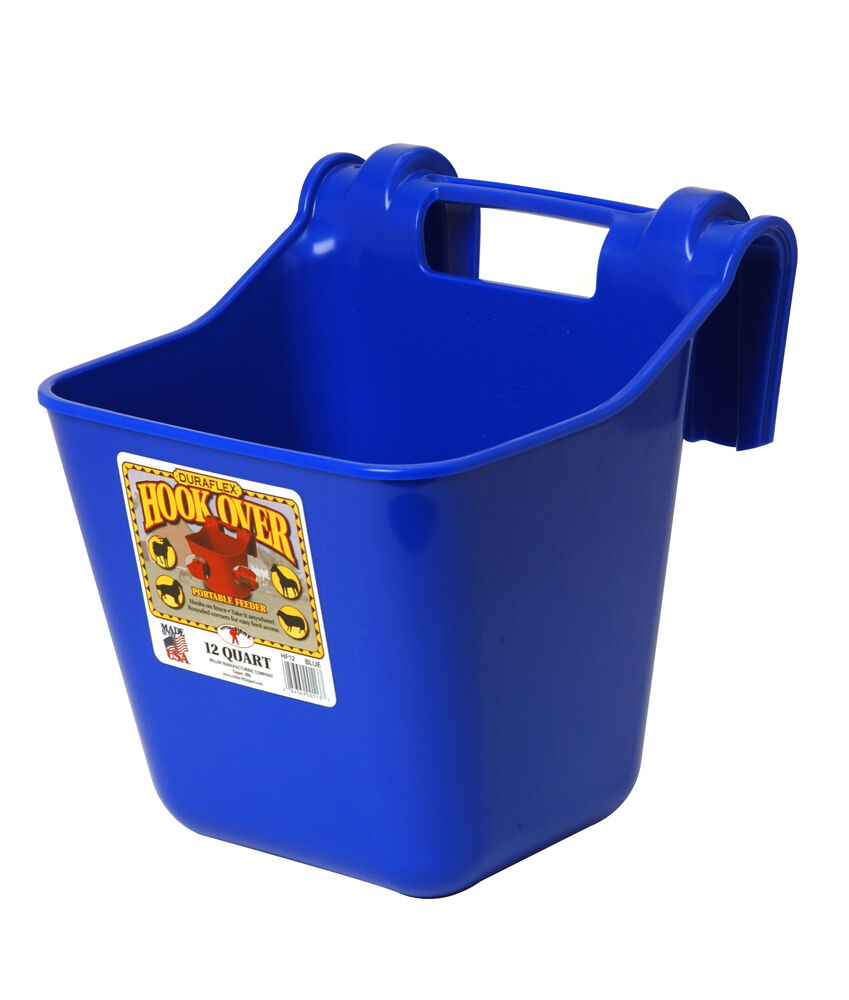 Little Giant Plastic Hook Over Feeder - Blue, 12 qt