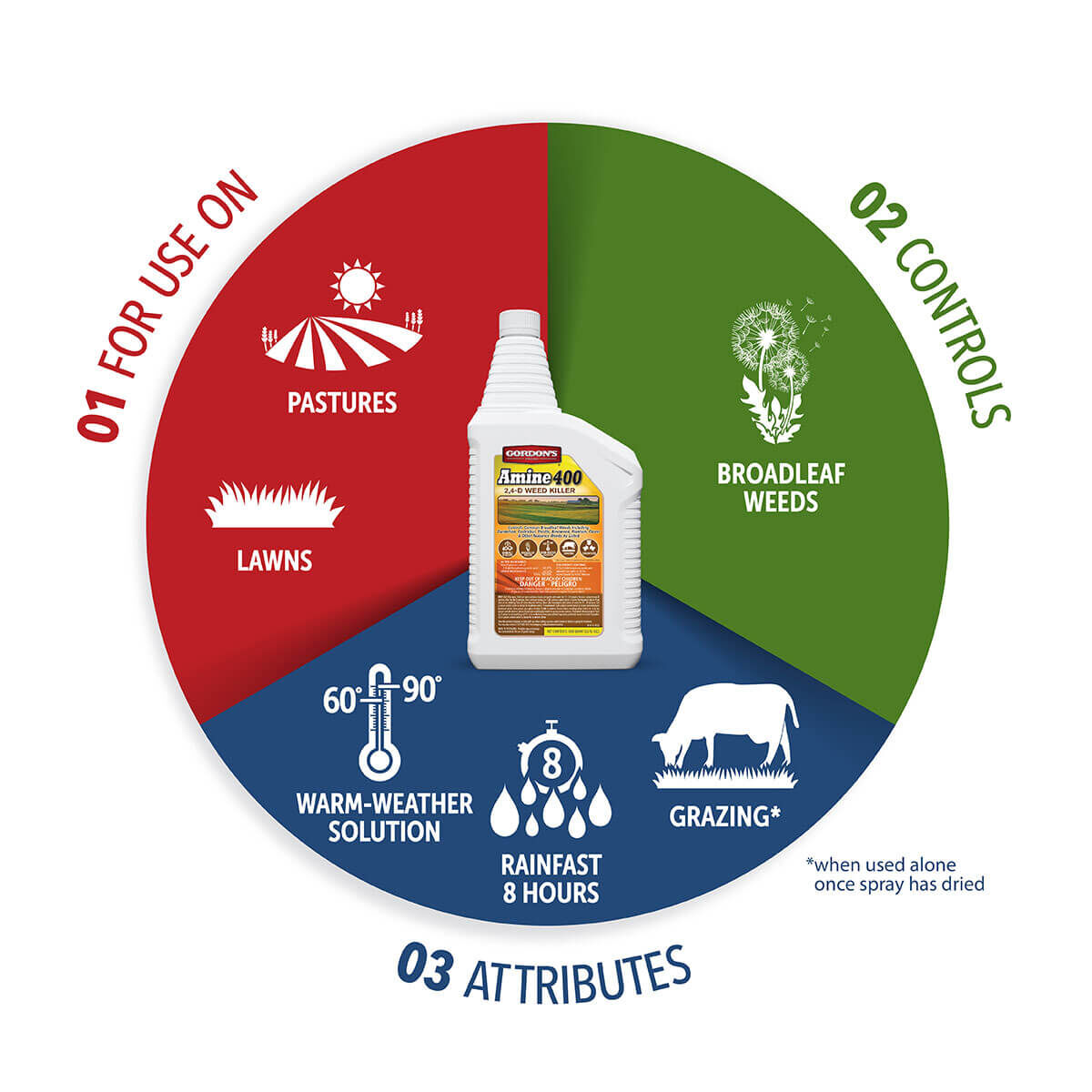 Gordon's Amine 400 Weed Killer 2,4-D, 1-Qt. Concentrate - 1 qt