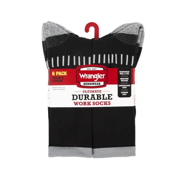 Wrangler Men's Peak Durable Socks, 6-Pk