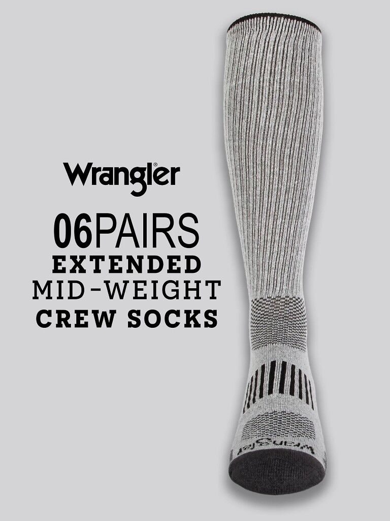 Wrangler Men's Ryder Western Boot Socks, 6-Pk