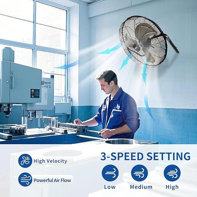 Beyond Breeze High Velocity 3-Speed Adjustable Floor Fan, 20-In