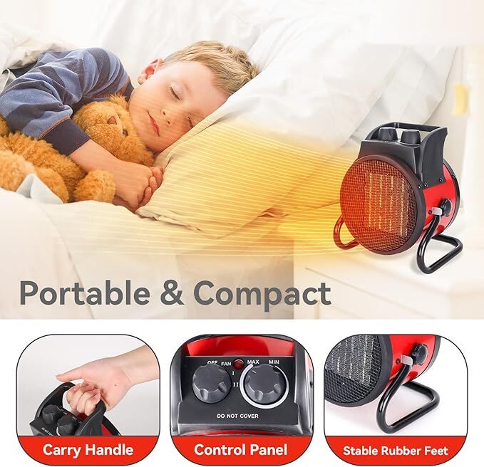 Beyond Heat Red Ceramic Portable Space Heater, 1500-Watts