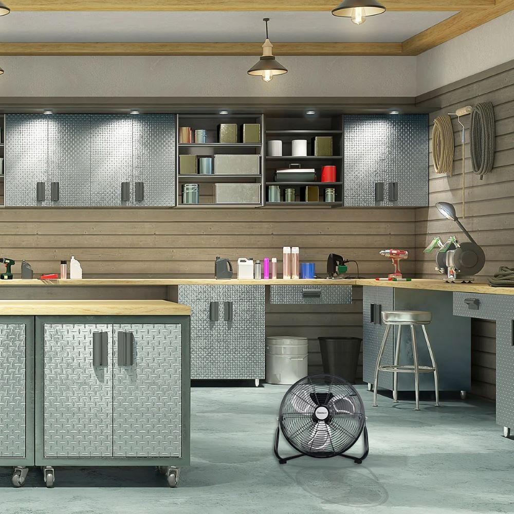 Visionair High Velocity Floor Fan with Aluminum Oil Bearing Motor, 14-In