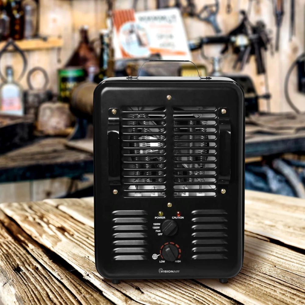 Visionair Milkhouse Heater with 2 Prong Power Cord, 15-In, 1500/1300-Watts